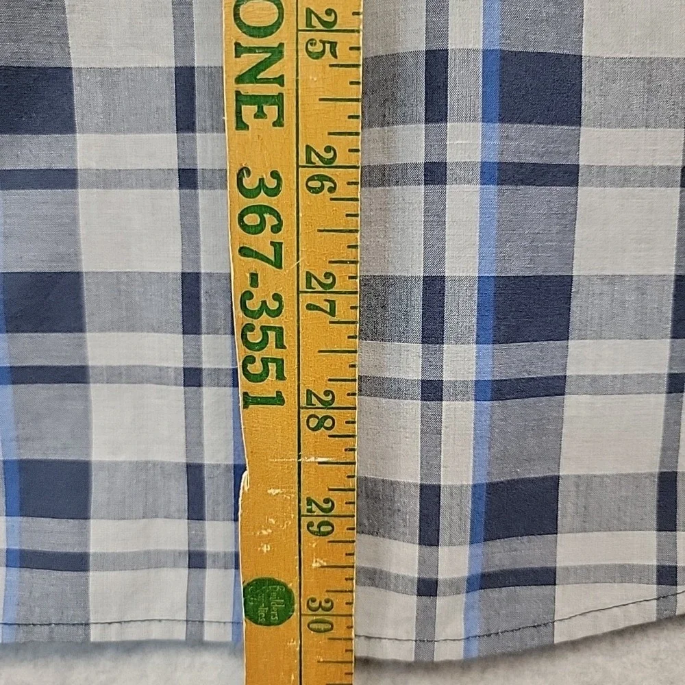 THE NORTH FACE Men's Size L Blue‎ and Gray Plaid Shirt Short Sleeve Button Down